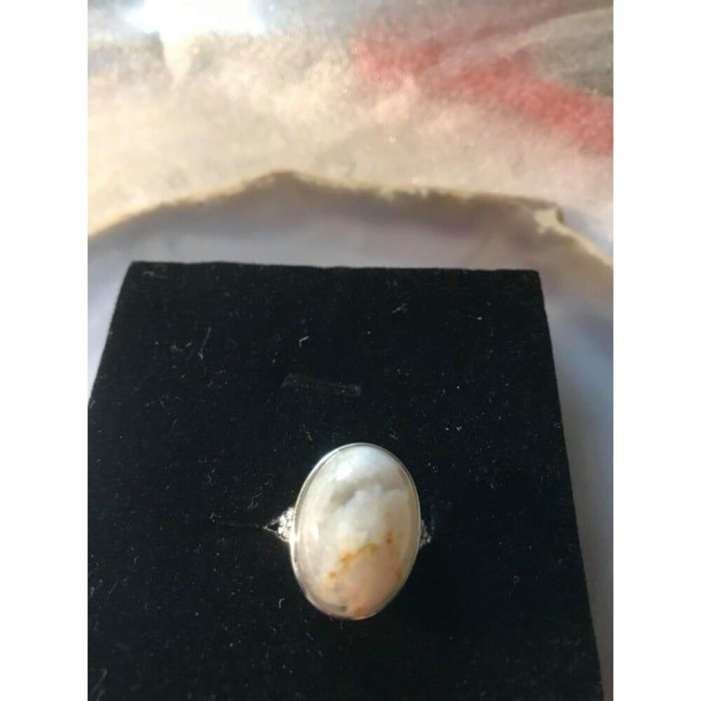 Flower Agate Ring - Adjustable